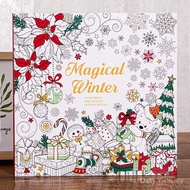 Adult Stress‑Relief Magical Winter Christmas Coloring Book, 48 Pages 120gsm Thick Paper, 25x25cm, Cr