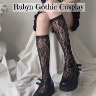 Lace Lolita floral calf socks, gothic socks, lace lolita socks08