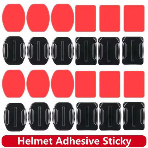 Helmet Adhesive Sticky Flat Curved Mount For GoPro Hero 13 12 11 10 9 8 SJCAM Insta360 AKASO DJI Osm