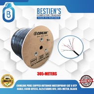 COMLINK PURE COPPER OUTDOOR WATERPROOF CAT 6 UTP CABLE, C60D-OFC55, 4x2x23AWG OFC, 305-METER, BLACK