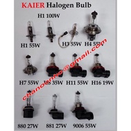 1PCS  Kaier Solite H4 H1 H3 H7 H11 HB4 HB3  880 881 9012 H16 60W 109W 12V HALOGEN BULB