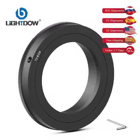 Lightdow T Mount Adapter T2 Lens Adapter Ring for 420-800mm 650-1300mm 500mm Camera Lenses RU USA ES