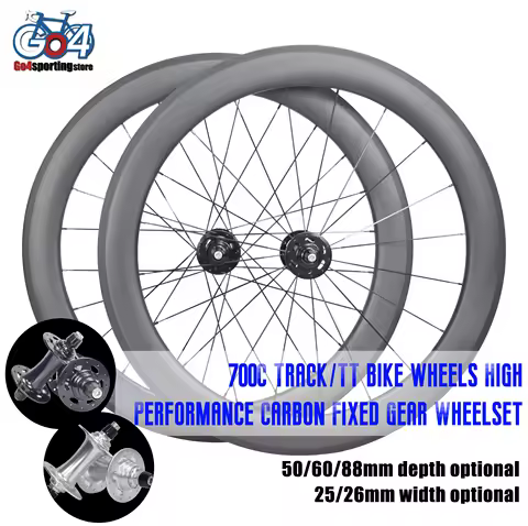 700C Carbon Road Bike Wheelset 50/60/88mm Rim, 16T Hub with 6902 Bearings, SA-1423/Sapim Spokes, Com