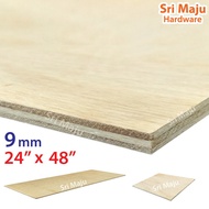 MAJU (2ft x 4ft) 9mm Plywood Timber Panel Wood Board Sheet Ply Wood Papan Kayu Perabot