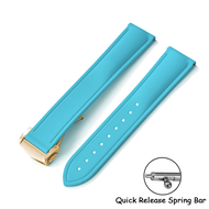 ≮709≯ FKM Rubber Watch Strap 18mm 19mm 20mm 21mm 22mm Quick Release Folding Buckle Band for Omega S