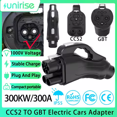 Unirise CCS2 to GB/T EV Adapter Charger 300A 1000V 300KW DC Fast Charging Station CCS2 To GBT For El
