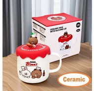 LINE FRIENDS - 陶瓷杯連 3D杯蓋套裝
