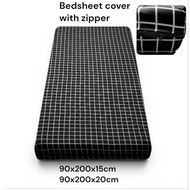 Bedsheet foam mattress cover with a built-in zipper 90x200x20/90x200x15/80x200x15