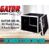 GATOR GR8L Molded PE Rack Case; Front, Rear Rails; 8U; 19″ Deep; Locking