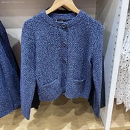 Uniqlo Ujia เสื้อกันหนาวผู้หญิงเสื้อกันหนาวเสื้อแจ็คเก็ตสั้นขนาดเล็กเสื้อคาร์ดิแกนแบบถักสไตล์ Cewek 