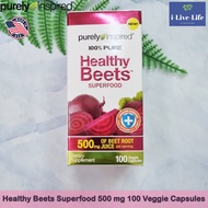 26% OFF ราคา Sale!!! โปรดอ่าน EXP: 02/2024 อาหารเสริมจาก บีทรูท วิตามินซี สังกะสี Healthy Beets Superfood 500mg 100 Veggie Capsules - Purely Inspired