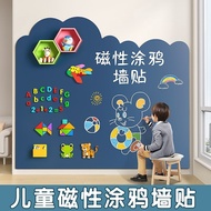 Canvas Children's Blackboard Wall Sticker Household Magnetic Drawing Board Writing Board Erasable Du