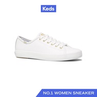 KEDS รองเท้าผ้าใบหนัง แบบผูกเชือก รุ่น KICKSTART JJML LEATHER สีขาว ( WH63987 )