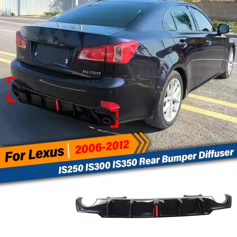 For Lexus IS250 IS300 IS350 2006 2007 2008 2009 2010 2011 2012 Rear Bumper Diffuser with Light Gloss