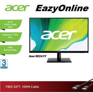 Acer 23.8" EK241Y 4ms 75Hz IPS Monitor (HDMI/VGA) - Free HDMI Cable