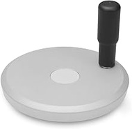 Ganter Normelemente Disc handwheels with rotating handle - GN 923-200-B20-R-SR | aluminium | silver 