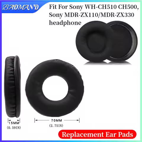 Ear Pads For Sony WH-CH510 CH500, Sony MDR-ZX110/MDR-ZX330 Headphones Replacement Soft Foam Cushion 