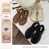 Women's Sandals - d-y-shaped clip-on sandals with 2cm sole, soft leather, comfortable back strap B40