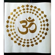 OM IN MANDALA DESIGN, OHM STICKER, STICKER CERMIN,STICKER TAMPAL LUAR
