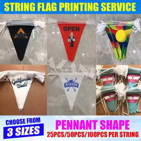 Custom DIY Design Logo Bunting Flag String Pennant Banner with Photo Text for Events Promotions Scho