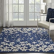 Nourison TRA04 Tranquil Bohemian Floral Navy Area Rug 6' X 9'