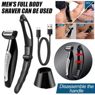 Mens Electric Back Hair Groomer Body Hair Shaver Remover Trimmer Self Shaving Tool