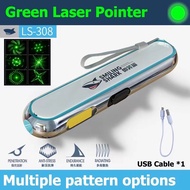 SmilingShark LS308 Green Laser Pointer light ปากกาเลเซอร์สีเขียว ไฟเลเซอร์แบบชาร์จ USB ตัวชี้เลเซอร์ ซังไฟฉาย สำหรับแมวเล่นสอนตัวชี้