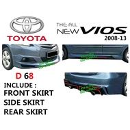 TOYOTA VIOS 08-13 DRIVE 68 (PU2704F,PU2705S,PU2706R) BODY KIT SKIRT SKIRTING D68 FULL SET BODYKIT 2008 NCP93