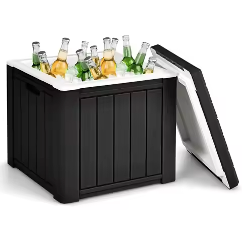 40 Qt Insulated Cooler with Handles and Detachable Lid, Ideal for Ice Retention and Outdoor Activiti