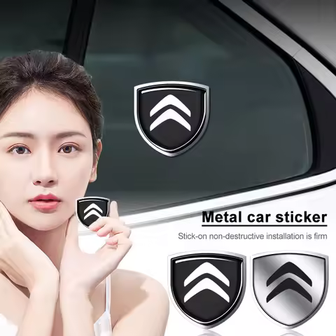 1Pcs 3D Metal Auto Door Shield Emblem Car Body Badge Sticker Styling For Citroen C1 C2 C3 C4 C5 X7 B