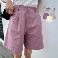 LULUS [A04220071] C Rear Elastic Front Discount Five-point Pants 3 Colors 220421