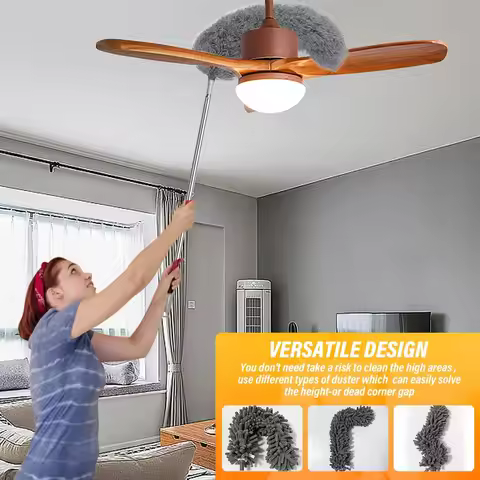 Extendable Stainless Steel Telescopic Rod Cleaning Duster Ceiling Sofa Car Dust Cleaner Floor Gap Br