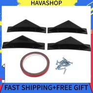 Havashop Rear Bumper Spoilers Durable Universal Diffuser Glossy Black ABS for Auto