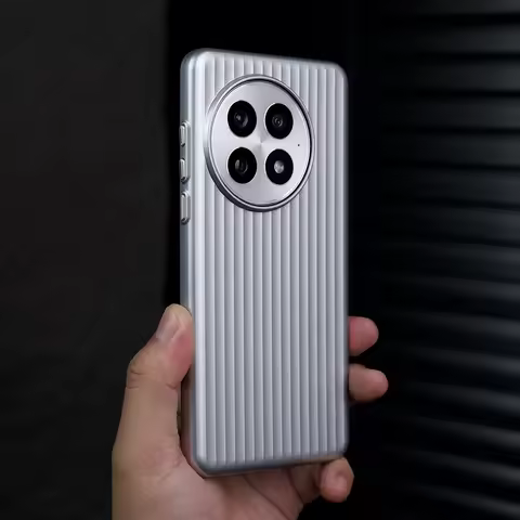 Case For OnePlus 13 13R 12 12R ACE5 Pro Luxury PC Hard Luggage Stripe Back Cover For OnePlus 13 13R 