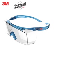 3M SF3701 แว่นตานิรภัยครอบแว่นตา SecureFit 3700 Series, SF3701ASGAF-BLU, Alternate Fit, Blue, Scotchgard Anti-Fog Coating, Clear OTG AF-AS lens