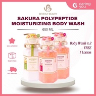 Beverly Beauty Gentle Body Wash/Pencuci Badan/蓓尔俪多肽沐浴露 650ml - Sakura樱花 Buy 2 FREE 1 Avocado Body Lo