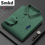 Men's POLO Shirt 2023 Autumn New Long Sleeved T-shirt Spring and Autumn Season Thin Style Large Horse Embroidered Inner Lapel Top