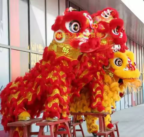 Cosplay Lion Dance Costume Equipment Lion Dance Head Double Adult Lion Dance Mascot Costume Southern