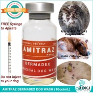 Pure Amitraz Dermadex Acaricidal Dog Wash and Spray (10cc/ml) with FREE Syringe (para sa mange o gal
