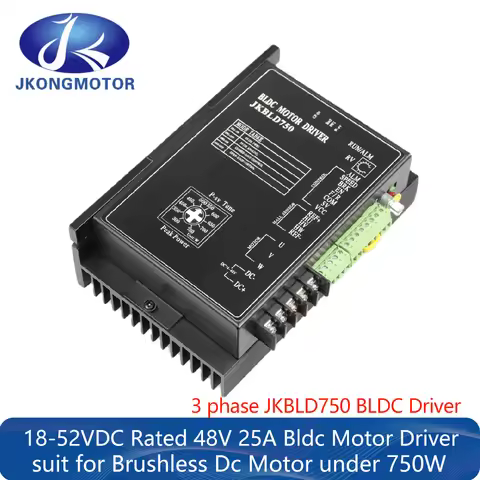Jkongmotor BLD750 Hall Sensor 750w 18-52V JKBLD750 3 phase 48v Bldc Motor Driver Brushless DC Contro