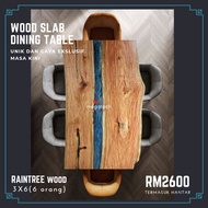 Meja makan kayu balak / dining table wood slab