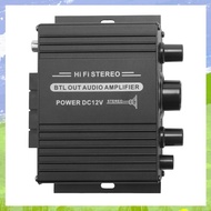 (UYNM) 12V Mini Audio Power Car Amplifier Digital Audio Receiver AMP Dual Channel 20W+20W Bass Trebl