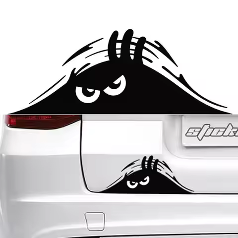 Funny 3D Big Eyes Elves Car Stickers Peeking Eyes Sticker for Car Decoration Anti Scratch Waterproof