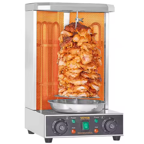 SucceBuy Shawarma Grill Machine 13lbs Chicken Shawarma Cooker Machine Electric Vertical Broiler Gyro