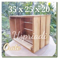 WOODEN CRATE 35X25X20 WOOD BOX WOODEN CRATE WOODEN BOX DECORATION RUSTIC STORAGE BOX DUTCH TEAK WOOD