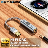 KEYSION USB C Type-C ถึง3.5Mm DAC CX31993 MAX97220คู่ชิปดิจิตอลเครื่องขยายเสียง UAC2.0อะแดปเตอร์เสีย