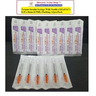 TERUMO INSULIN SYRINGE WITH NEEDLE ( 31G x 5/16" ) 0.25 x 8mm - 0.5ML - 12'S/PACK , MADE IN KOREA