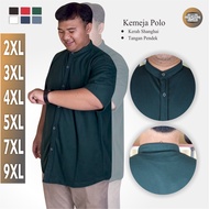 KEMEJA Shirt Shanghai Ciangi Collar Jumbo Pique Shirt BIG SIZE 2XL 3XL 4XL 5XL 7XL 9XL