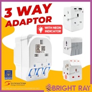 SIRIM 3 Way Adapter Extension Plug Adapter Socket Plug Multi Plug 插头 Extension Plug Adaptor Plug 3 P