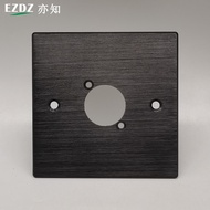 D Type 86 Hollow Panel Aluminum Alloy Brushed Black Network Module RJ45 Network Cable Head Network C